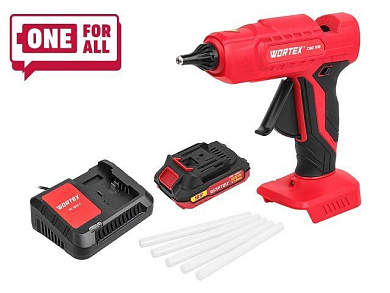 Аккум. клеевой пистолет CGG 1118 в кор. ALL1 XLT с акб и з/у SET 18В WORTEX 1334529