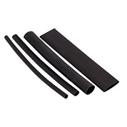 Набор ТУТк клеевые нг черные, Разного диаметра (3/1, 4,8/1,6, 6/2, 9/3, 12/4) 21шт по 100мм, EKF PROxima tut-k-n-1-r