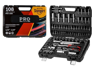 Набор головок и бит 108 пр. 1/4'',1/2'' PRO STARTUL STUTTGART PRO-108S