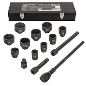 Набор ударных головок 15 пр. 1'' 12-гр. 36-80 мм Forsage F-8141-9MPB