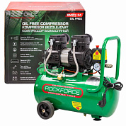 Компрессор поршневой с прямым приводом, 2 цилиндра, безмасляный, ресивер 24 л, 1.1 кВт, 8 бар, 210 л/м, 230В RockForce RF-BM20/24 OIL FREE