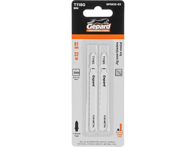 Пилка лобз. по металлу T118G, 2 шт., пропил прямой, тонкий, для базовых работ GEPARD GP0632-03