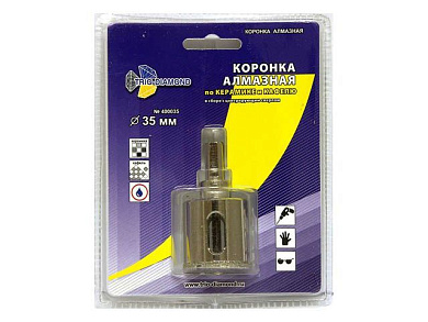 Коронка алмазная d 35 мм по керамике и кафелю Trio-Diamond 400035