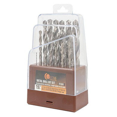 Набор сверл по металлу 19 пр, 1-10 мм FORSTIME FT-41604