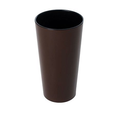 Кашпо для цветов со вставкой "КАМЕЛИЯ", h=260, d=140, вставка 130 мм, шоколад Гарденпласт 63011