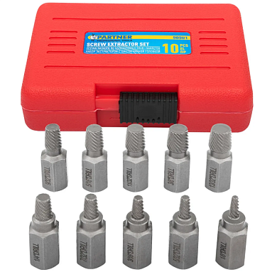 Набор головкок-экстракторов для извлечения поврежденных болтов/гаек 10 пр Partner PA-909U1