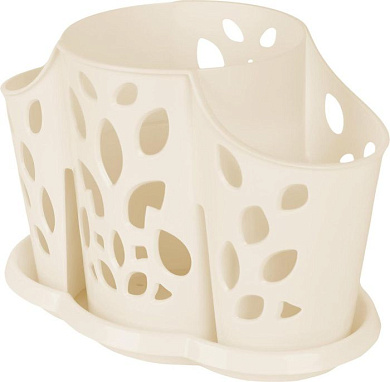 Сушилка для столовых приборов Plast Team 3х-секционная 177×110×130 мм молочный туман Пластик Репаблик PT405812048