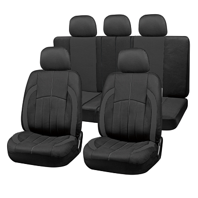 Чехлы сиденья Forsage полиэстер/сетка 9 предм. черный SKYWAY S01301125