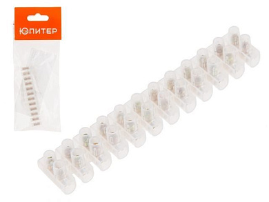 Зажим винтовой ЗВИ-3А 12 пар ПЭ клеммная колодка, 2,5 мм2 Юпитер JPZ1-7207-04-01