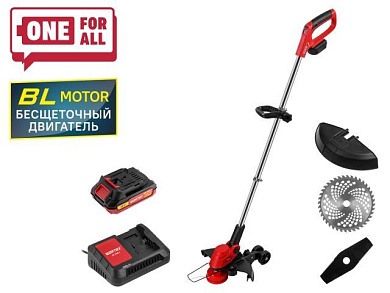 Триммер аккум. TB 3018-1 AT с акб и зу ALL1 XLT SET, бесщет., 18В, 1 акк., 2 Ач WORTEX 1333547