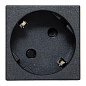 Розетка 45х45 с зазем, 45 градусов, быстрозажимные клеммы, черная, матовая EKF E2MR16-028-30-45-SL