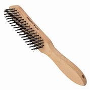 Щетка по металлу ручная в усиленном деревянном корпусе, проволока из нержавеющей стали, 6x15 рядов RockForce RF-340117232