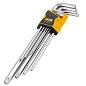 Набор Г-образных экстрадлинных ключей HEX 1,5-2 мм, Torx TR T20H-T55H 9 пр. JCB JCB-5093TXL