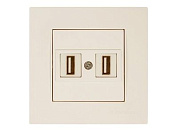 Розетка компьютерная 2хUSB, скрытая, кремовая, RITA, 2xUSB 2.0 для передачи данных, 480Mps, 60Mb/sec, Mutlusan 22204560102