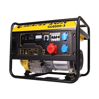 Генератор, 6,2/6,8 кВт., 75 дБА, 420 см.куб., 11/15 кВт/л.с., 25л. Champion GG6500-3