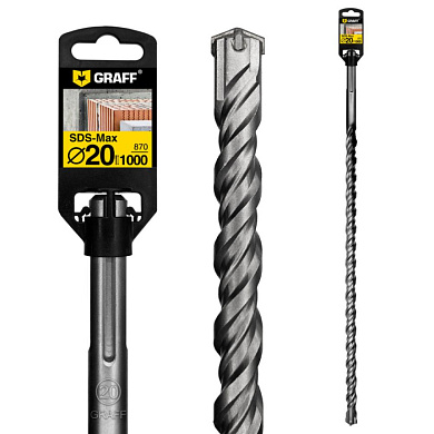 Бур (сверло) по бетону 20х870 мм SDS-max GRAFF 64201000