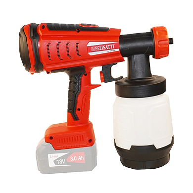 Краскопульт аккумуляторный, 18 В, 0,1-0,2 бар, 1 л/мин, бак 800 мл Felisatti КР-18Л3 Felisatti