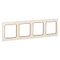 Стокгольм Рамка 4-местная белая с линией цвета шампань EKF PROxima EAM-G-303-20