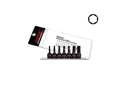 Набор головок-бит HEX 3/8'' ударных 4-12 мм 7 пр. на подвесе Toptul GDAG0702