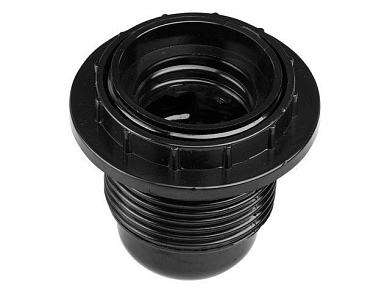 Патрон Е27 карболитовый с кольцом, черный Юпитер JP7700-06