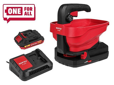 Аккум. разбрасыватель CSP 1805 в кор. ALL1 XLT SET в кор. 18 В, 1 АКБ 2 А.ч. + з/у шир. 5м WORTEX 1334495