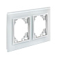 Минск Рамка 2-местная стеклянная белая EKF Basic ERM-G-402-10
