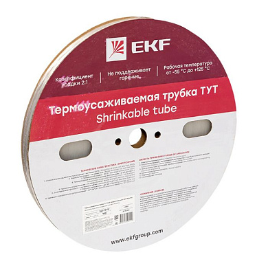 Термоусаживаемая трубка ТУТ 10/5 прозрачная рулон EKF PROxima tut-10-tr