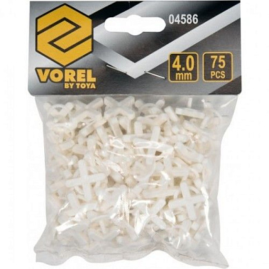 Крестики для плитки с ограничителем 4,0 мм 75 шт. Vorel 04586