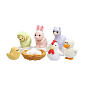 Набор ластиков "IWAKO Chicken and Friends", 7 шт, ассорти