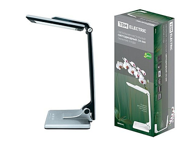 Светильник светодиодный настольный СН-360, складной, сенсор-диммер, 220 В, 10 Вт, 5300 К хром TDM SQ0337-0043