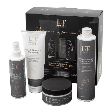 Набор косметики ''Очищение и защита'', шампунь, кондиционер, крем спрей, скраб для кожи головы La and Te beaute LT13