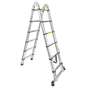 Лестница-стремянка телескопическая алюм. бытовая 1.9+1.9м, 6+6 ступ. Forsage F-UP190-M