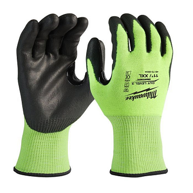 Перчатки защитные Hi-Vis Cut level 3/C 11/XXL Milwaukee 4932478134