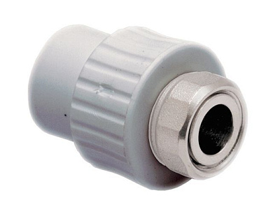 Муфта ПП с накидной гайкой 25х3/4" белая РосТурПласт 10699