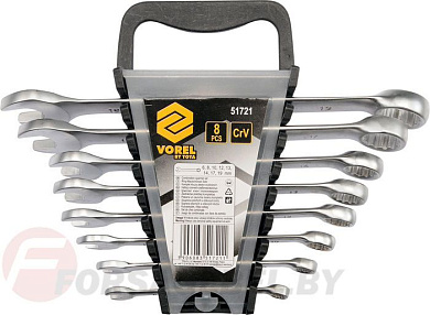 Набор ключей рожково-накидных 6-19 мм 8 пр. CrV Vorel 51721