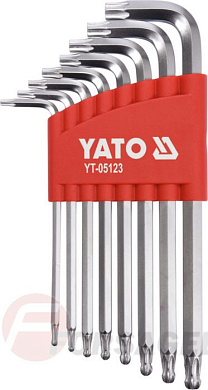Набор ключей TORX с шариком T9-T40 CrV 8 пр. Yato YT-05123
