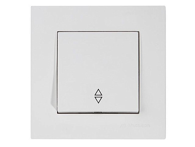 Выключатель проходной 1-клав., скрытый, пруж. зажим, белый, RITA, 10 A, 250 V, IP 20, Mutlusan 22204030101