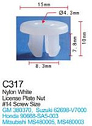 Клипса для крепления внутренней обшивки а/м GM пластиковая, 100 шт Forsage C0317(GM)