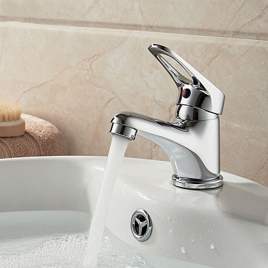 Смеситель для умывальника, цинк, хром Loffrey LF81013