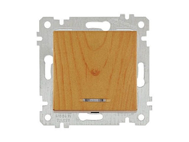 Выключатель 1-клав., с подсветкой, скрытый, без рамки, винт. зажим, дуб, RITA, 10 A, 250 V, IP 20, Mutlusan 22004150258