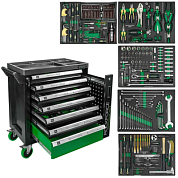 Набор инструментов 274 пр в 7-ми полочной тележке и дополнительной боковой секцией 810х480х850 мм RockForce RF-55300