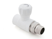 Кран шар. ПП для радиатора 25х3/4" прямой, бел. РТП РосТурПласт 27861