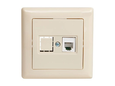 Розетка телефонная 1хRJ12, скрытая, RJ12, кремовая, DARIA, Mutlusan 21201250102