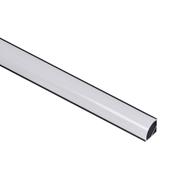 Профиль алюминиевый ORION-1616C угловой с экраном, форма экрана четверть круга, цвет черный, 3м AKS 102733