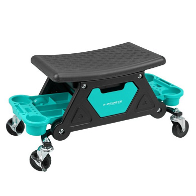 Стул пластиковый передвижной с выдвижным ящиком и пластиковыми ложементами г/п 130 кг ILOforce IF-F-TRH6800