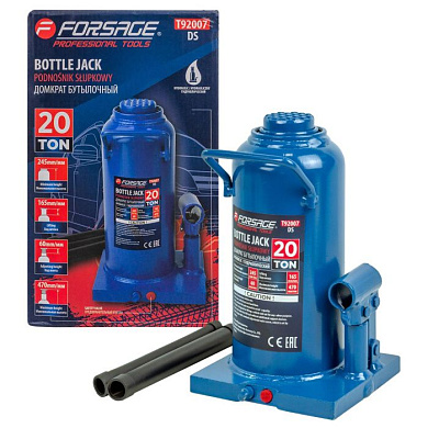 Домкрат гидравлический бутылочный, 20 т с предохранительным клапаном, 245-470 мм Forsage F-T92007 DS
