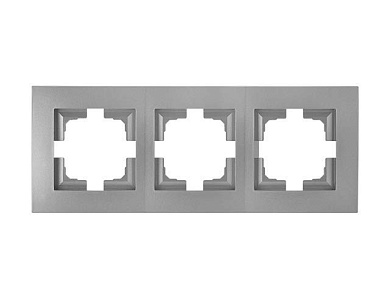 Рамка 3-местная серебро, Стиль новый, Bylectrica ЮЛИГ.735212.553сер