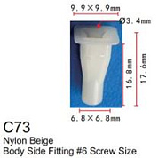 Клипса для крепления внутренней обшивки а/м Митсубиси пластиковая, 100 шт Forsage C0073White(Mitsubishi)