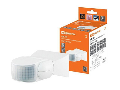 Датчик движения настенный ДДС-05 1200Вт, 10-420с, 12м, 3+лк, 180гр, IP65, TDM SQ0324-0024