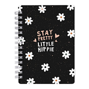 Блокнот "Hippie ромашки", А6, 80 листов, клетка, черный